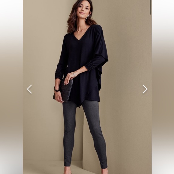 Soft Surroundings Soft Essential Ponte Leggings in Charcoal Heather - 3X - Picture 1 of 5